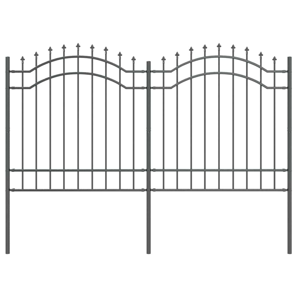 Tuin Hek Grijs 165 cm Poedergecoat staal