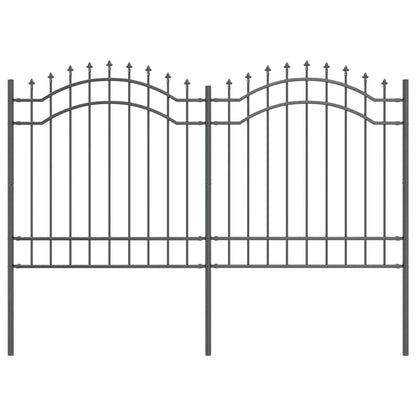 Tuin Hek Grijs 165 cm Poedergecoat staal