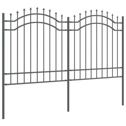 Tuin Hek Grijs 165 cm Poedergecoat staal