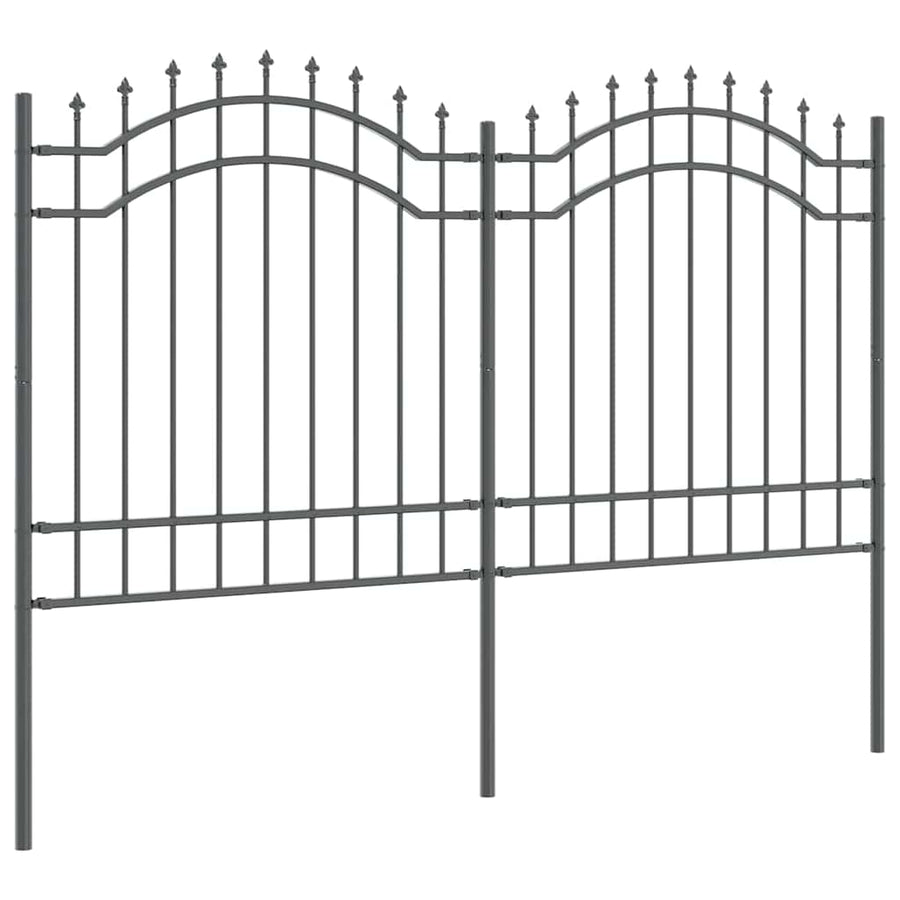 Tuin Hek Grijs 165 cm Poedergecoat staal