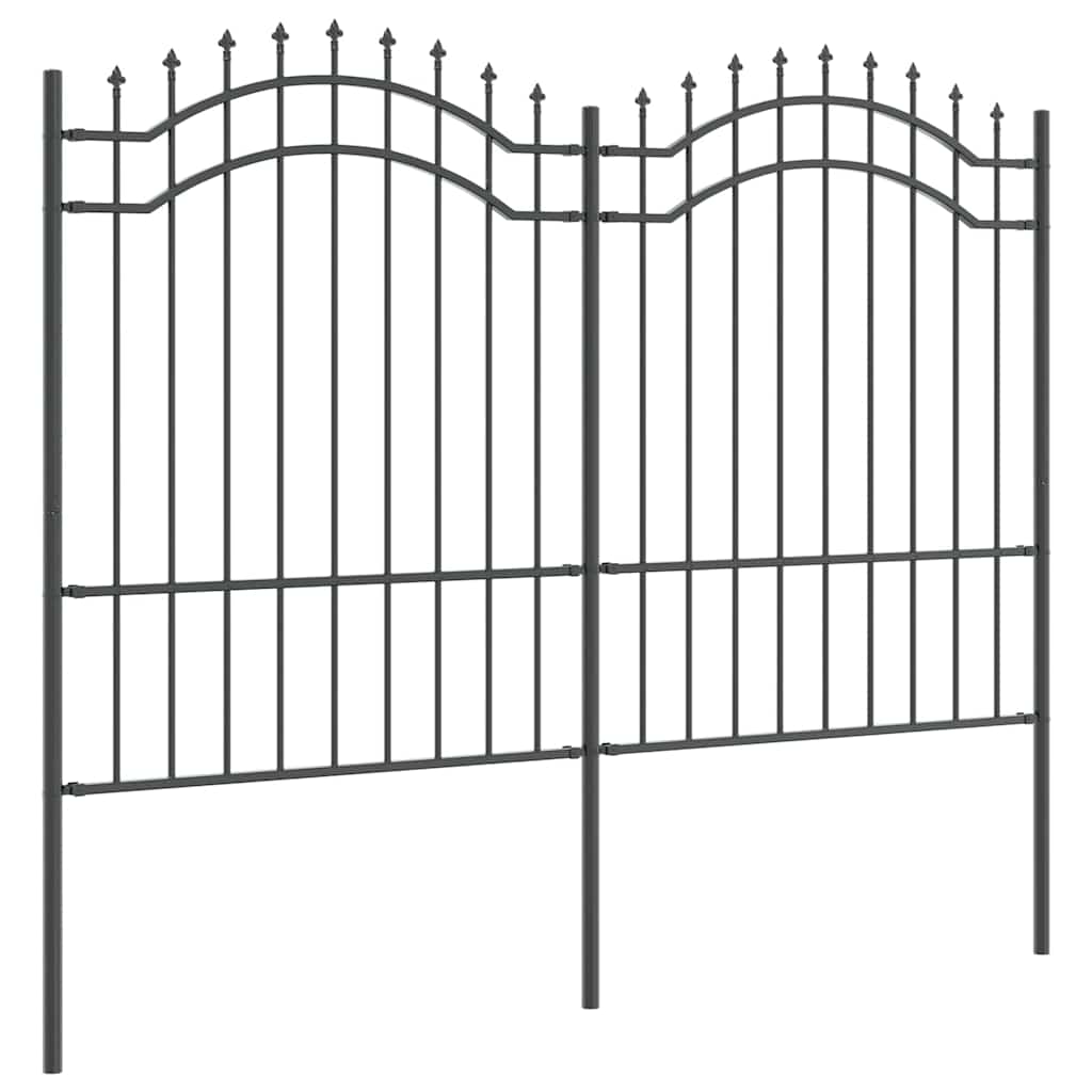 Tuin Hek Grijs 190 cm Poedergecoat staal