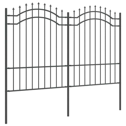 Tuin Hek Grijs 190 cm Poedergecoat staal