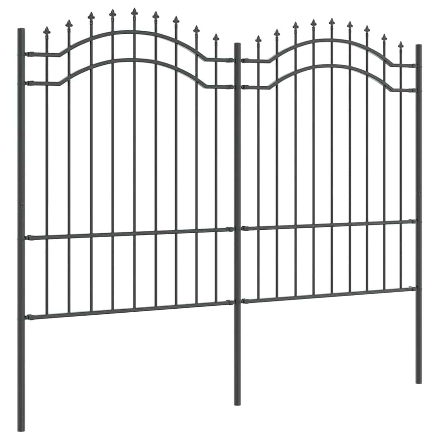 Tuin Hek Grijs 190 cm Poedergecoat staal