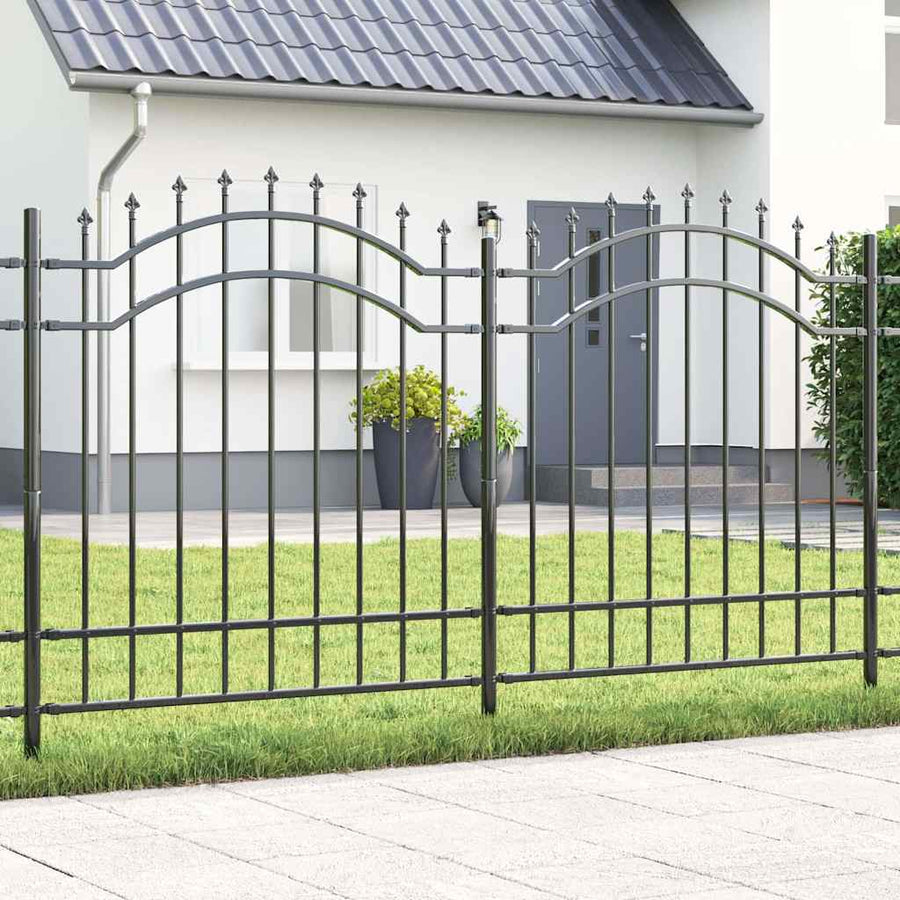 Tuin Hek Grijs 215 cm Poedergecoat staal