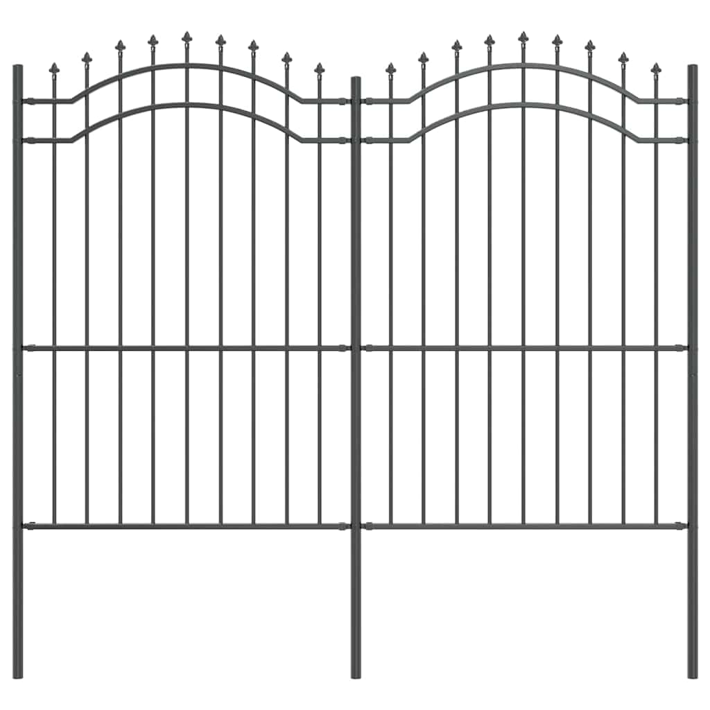 Tuin Hek Grijs 215 cm Poedergecoat staal