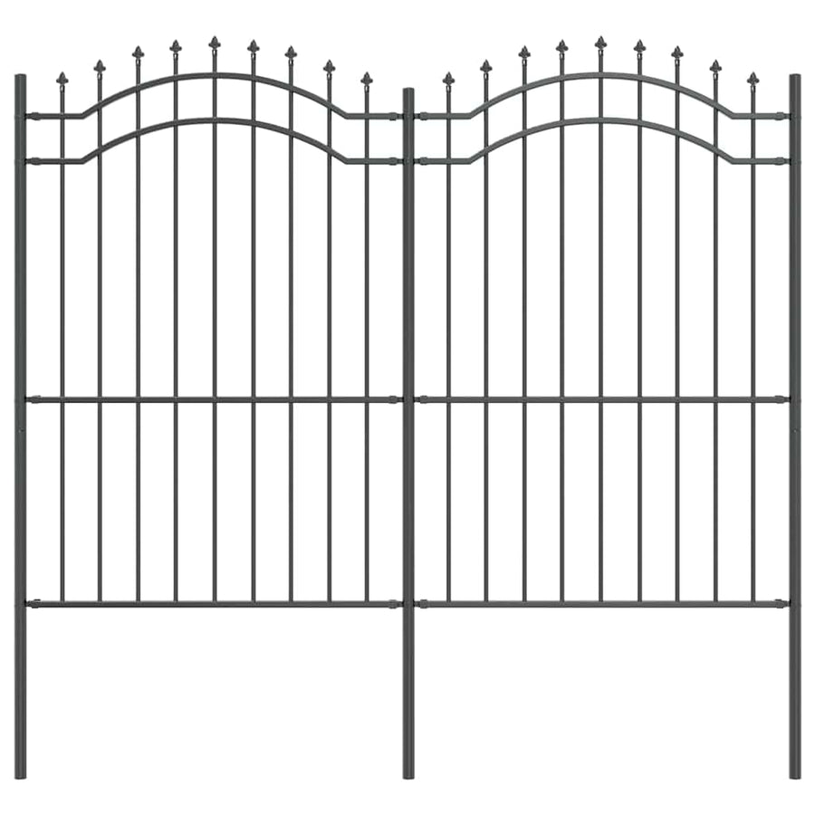 Tuin Hek Grijs 215 cm Poedergecoat staal