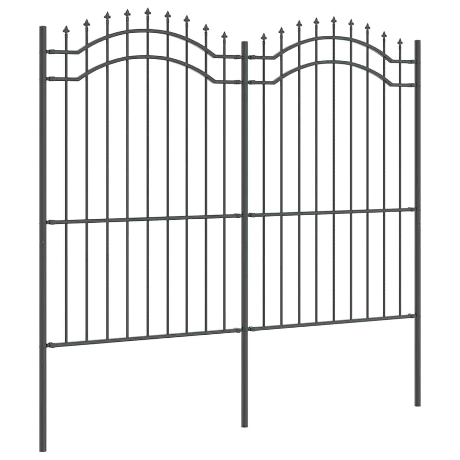 Tuin Hek Grijs 215 cm Poedergecoat staal