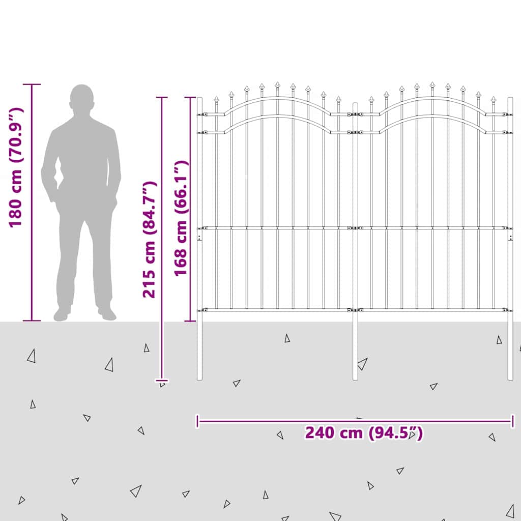 Tuin Hek Wit 215 cm Poedergecoat staal