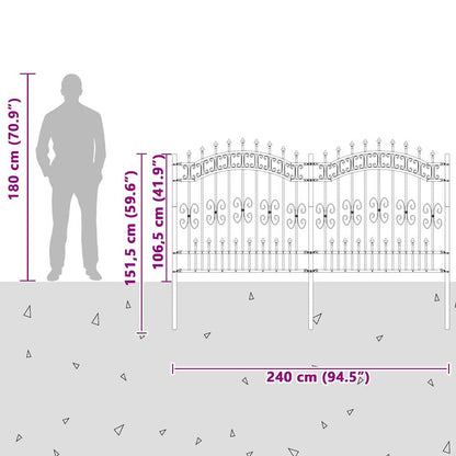 Tuinhek Wit 165 cm Poedergecoat staal