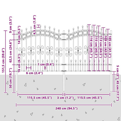 Tuinhek Wit 165 cm Poedergecoat staal