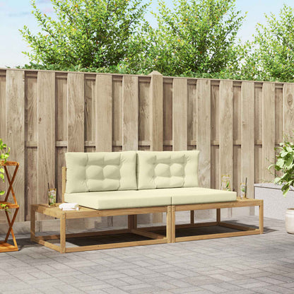 Buiten bankenset met kussen Wit 230,5 x 83 x 73 cm Polyester
