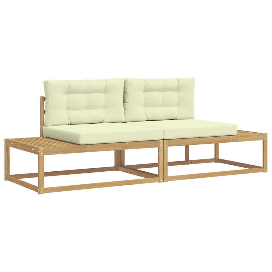 Buiten bankenset met kussen Wit 230,5 x 83 x 73 cm Polyester