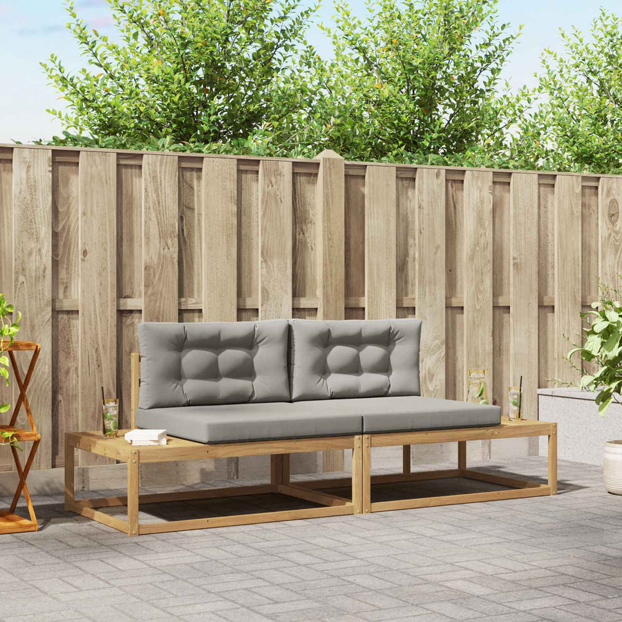 Buiten bankenset met kussen Wit 230,5 x 83 x 73 cm Polyester