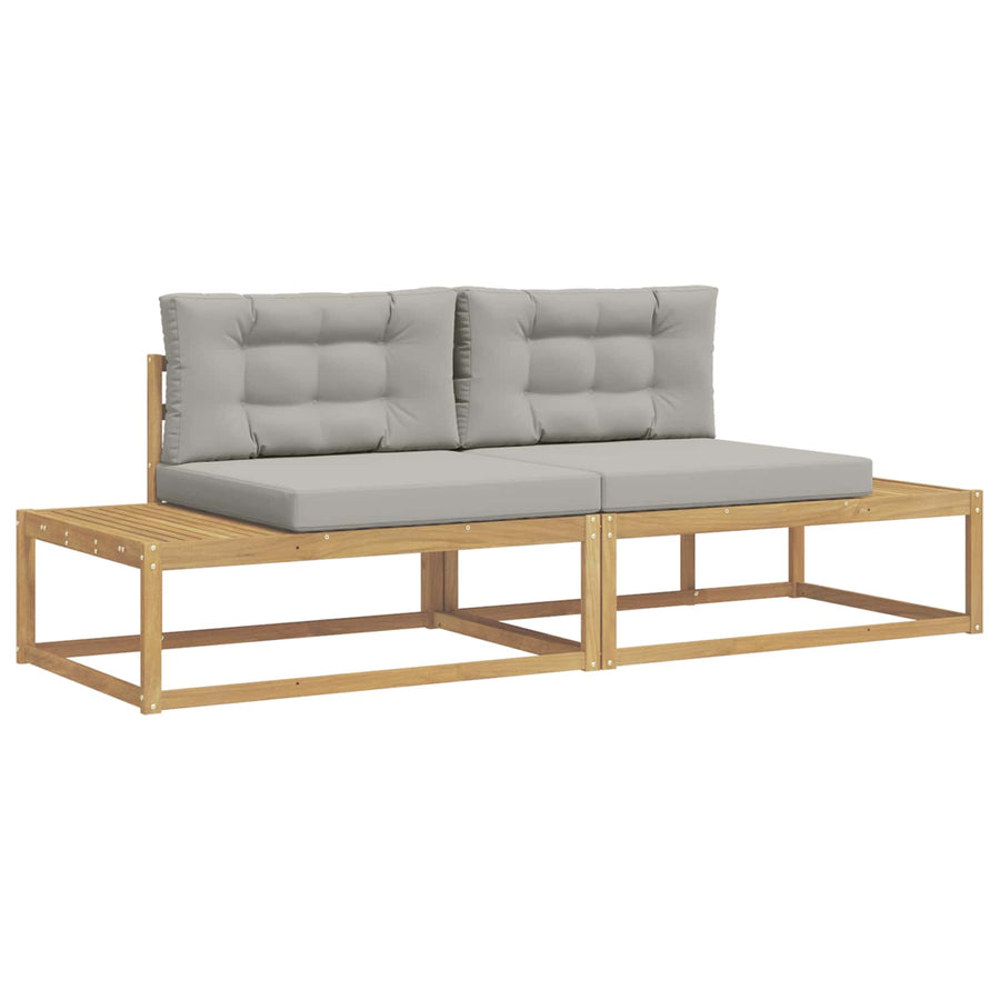 Buiten bankenset met kussen Wit 230,5 x 83 x 73 cm Polyester