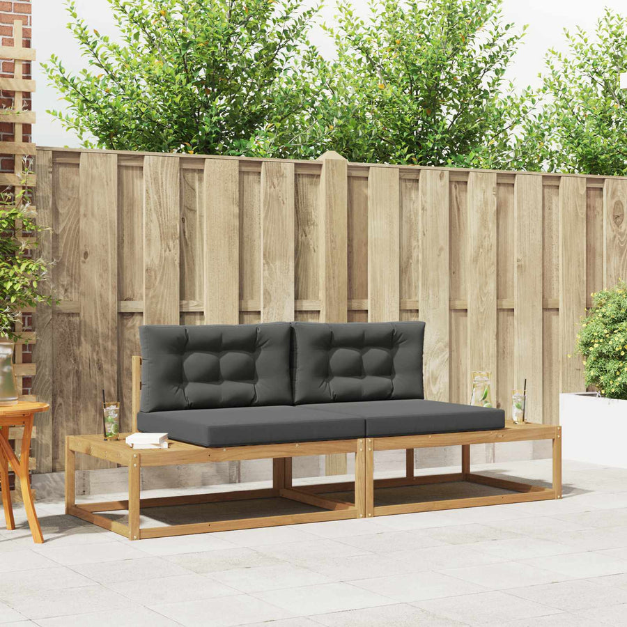 Buiten bankenset met kussen Wit 230,5 x 83 x 73 cm Polyester