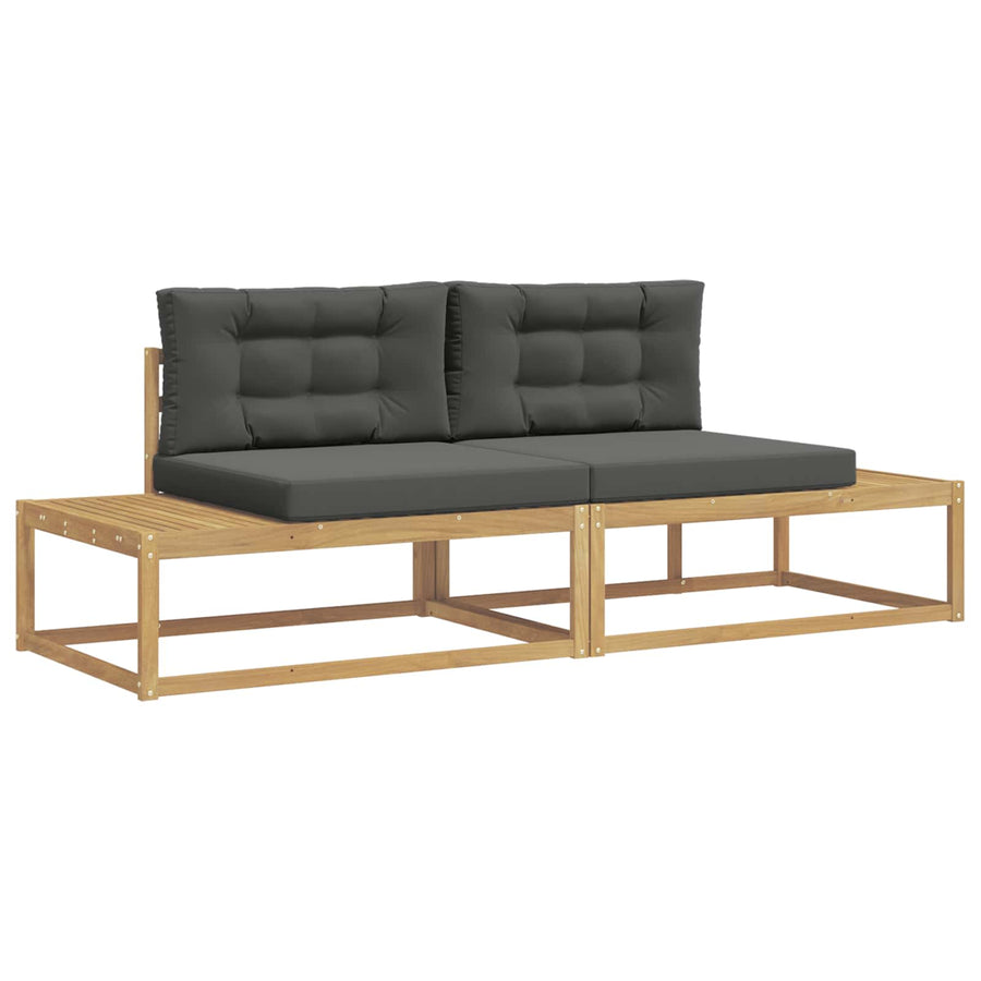 Buiten bankenset met kussen Wit 230,5 x 83 x 73 cm Polyester
