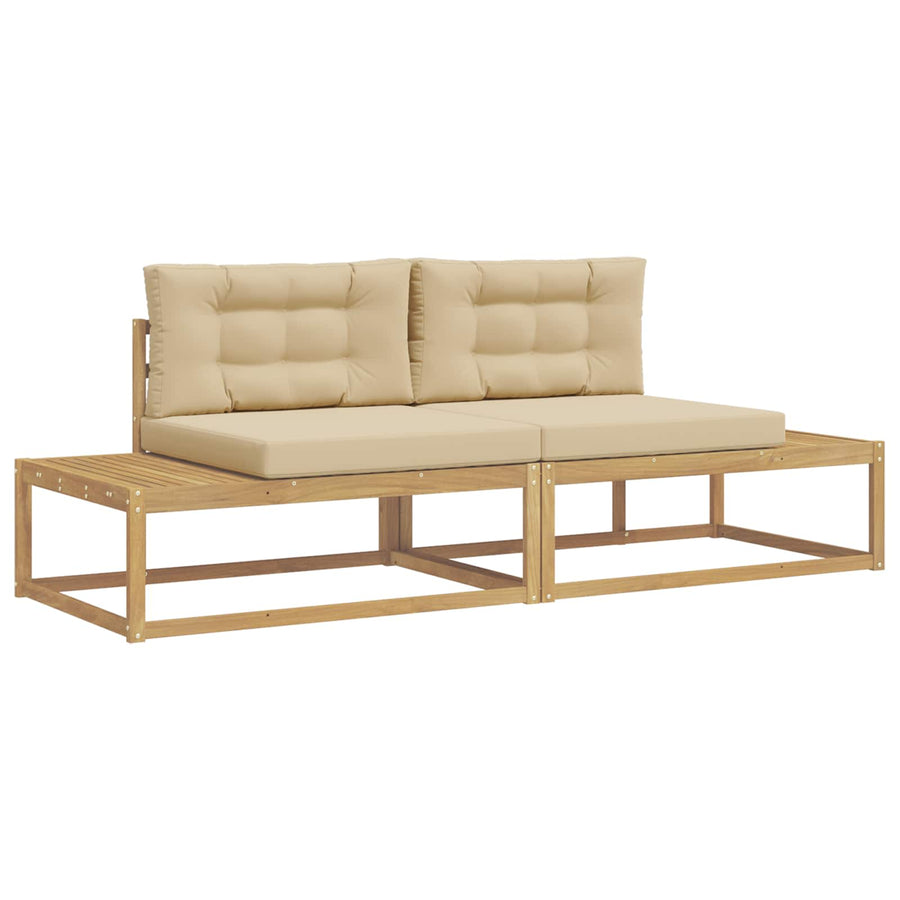 Buiten bankenset met kussen Wit 230,5 x 83 x 73 cm Polyester