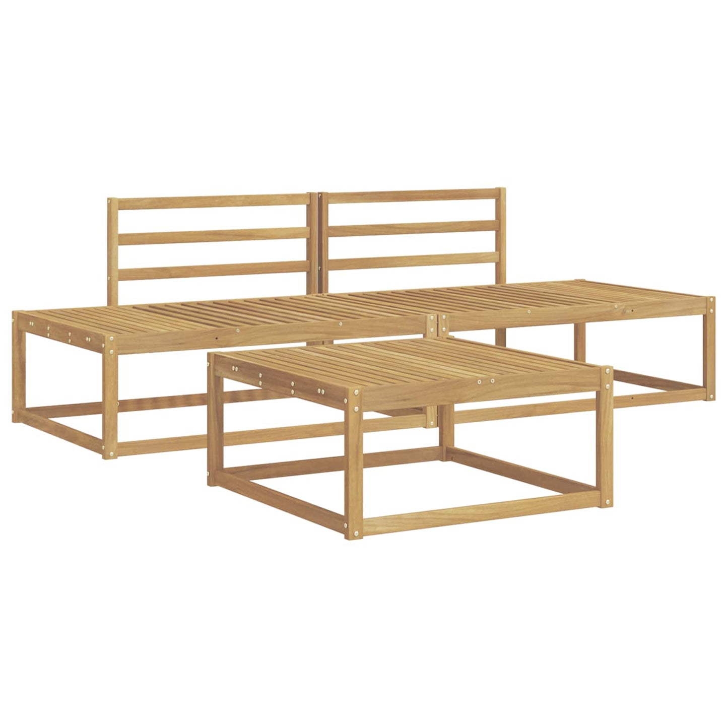 Buiten bankenset Wit 79 x 79 x 37 cm Massief Acaciahout