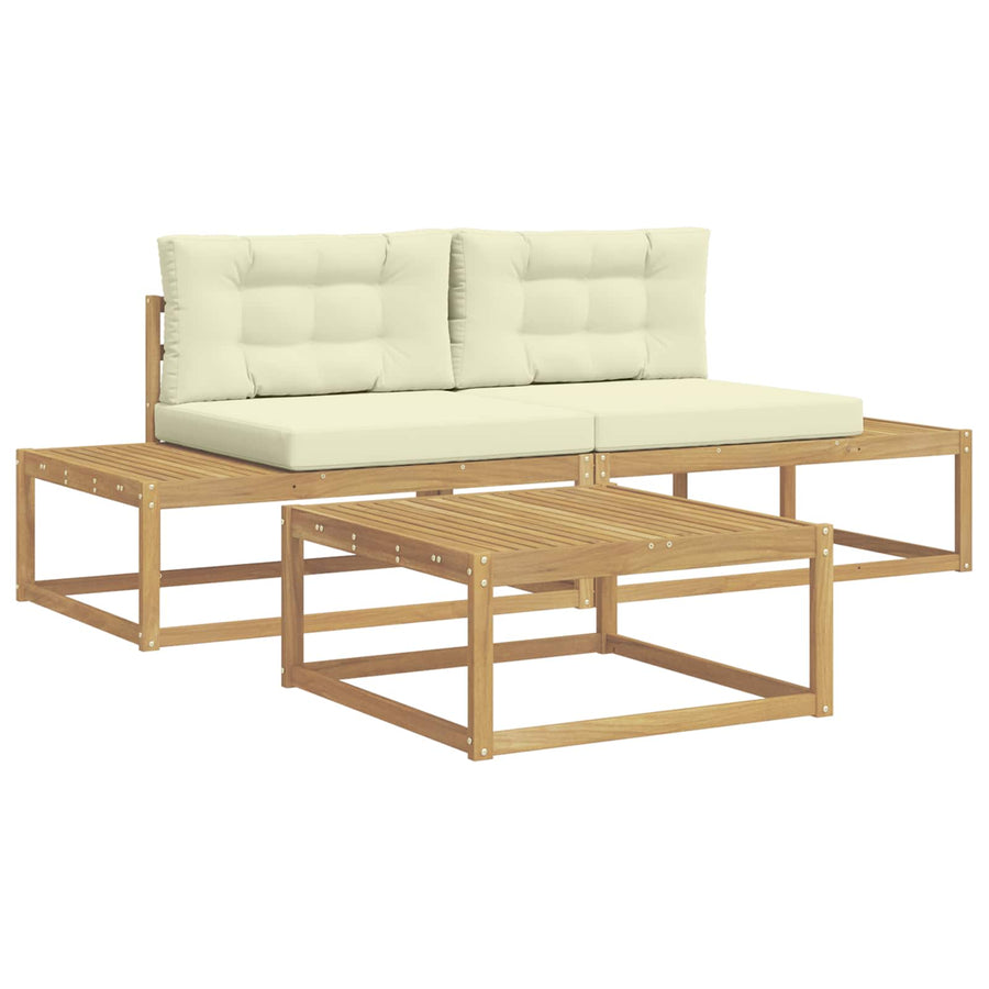 Buiten bankenset met kussen Wit 79 x 79 x 37 cm Polyester