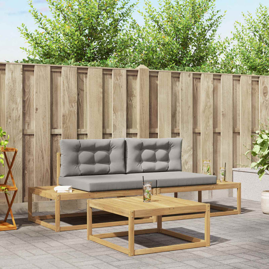 Buiten bankenset met kussen Wit 79 x 79 x 37 cm Polyester