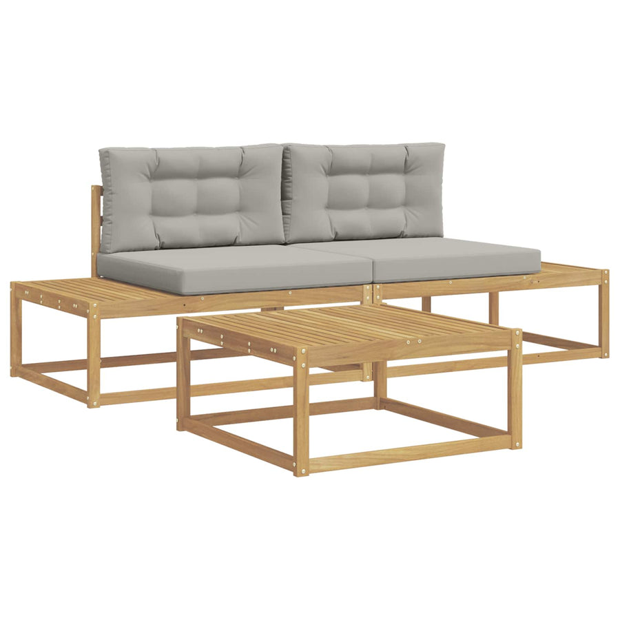 Buiten bankenset met kussen Wit 79 x 79 x 37 cm Polyester