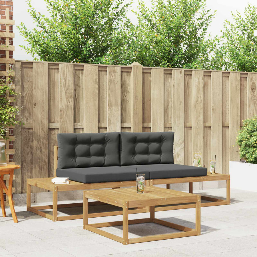 Buiten bankenset met kussen Wit 79 x 79 x 37 cm Polyester
