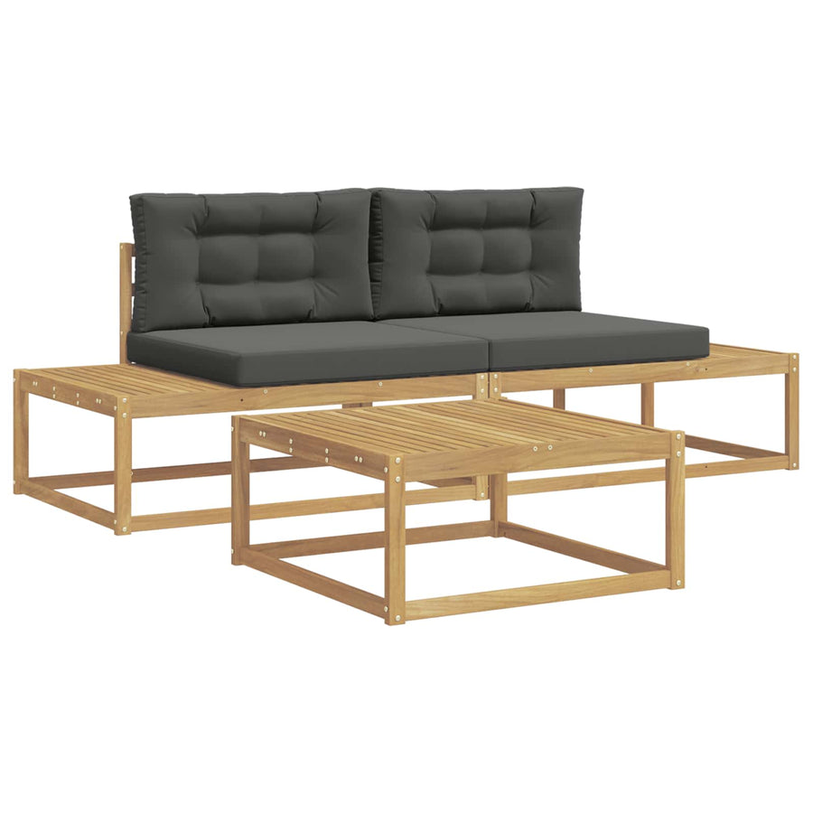Buiten bankenset met kussen Wit 79 x 79 x 37 cm Polyester