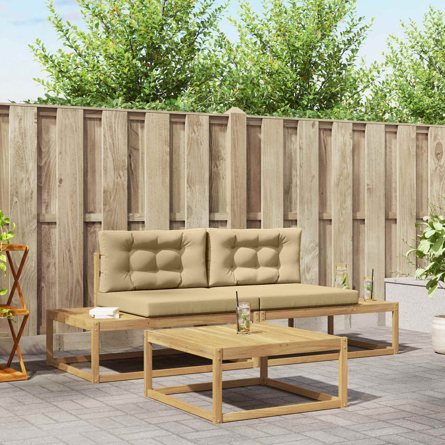 Buiten bankenset met kussen Wit 79 x 79 x 37 cm Polyester