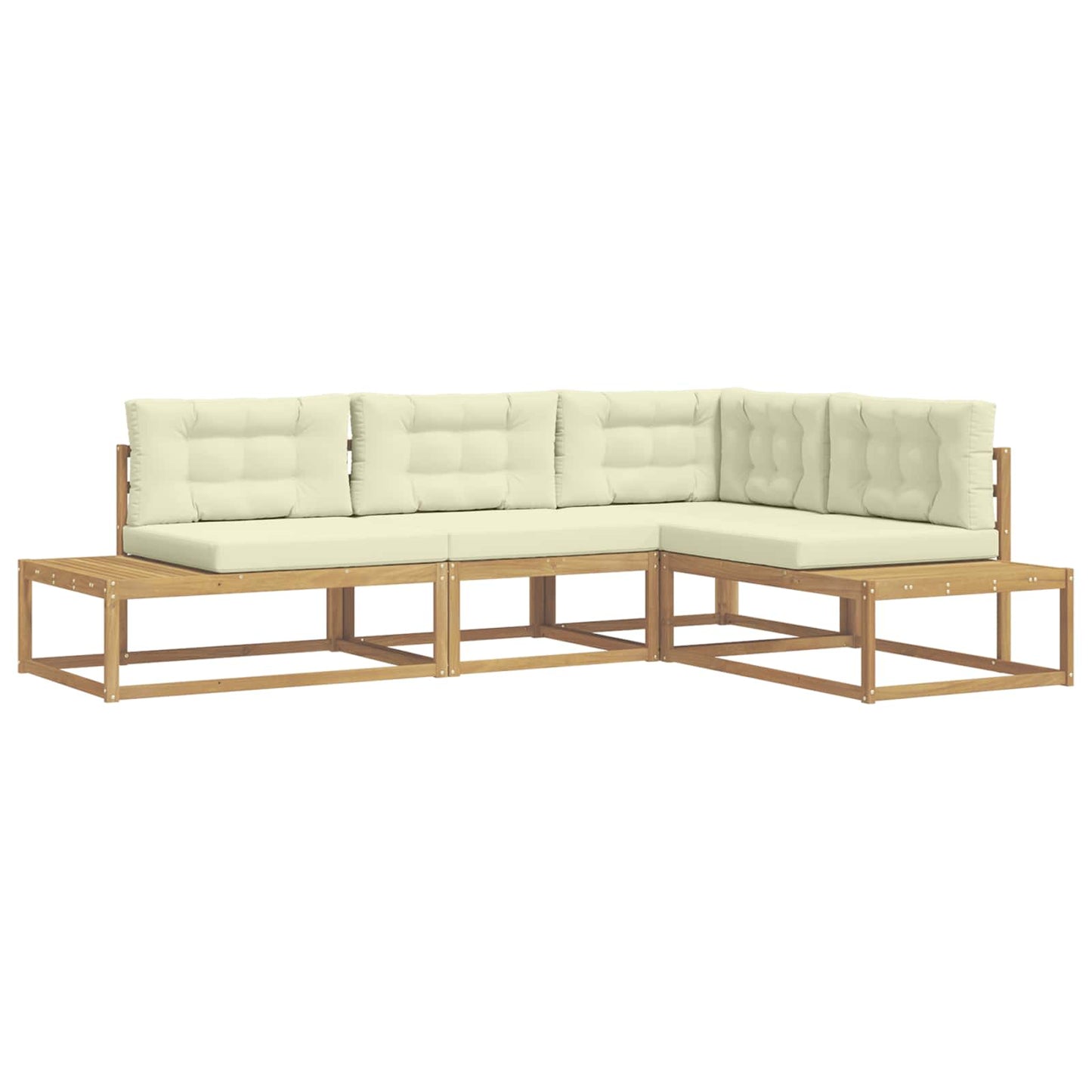 Buiten bankenset met kussen Wit 277,5 x 198,5 x 73 cm Polyester