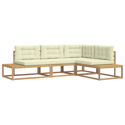 Buiten bankenset met kussen Wit 277,5 x 198,5 x 73 cm Polyester