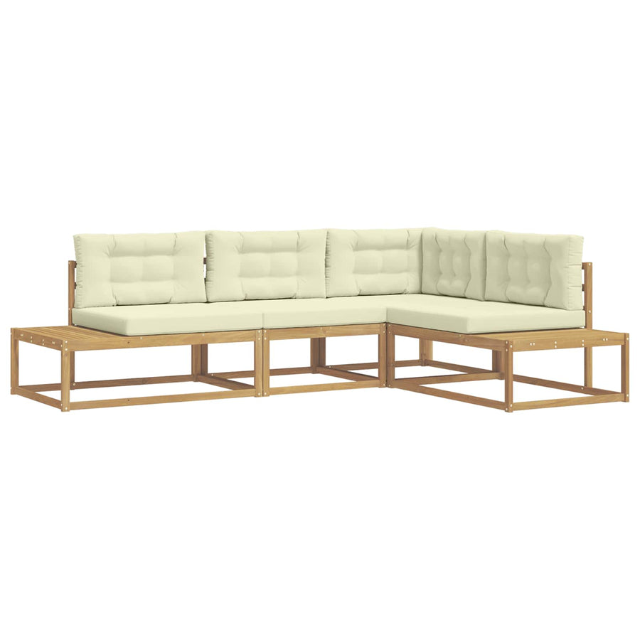 Buiten bankenset met kussen Wit 277,5 x 198,5 x 73 cm Polyester