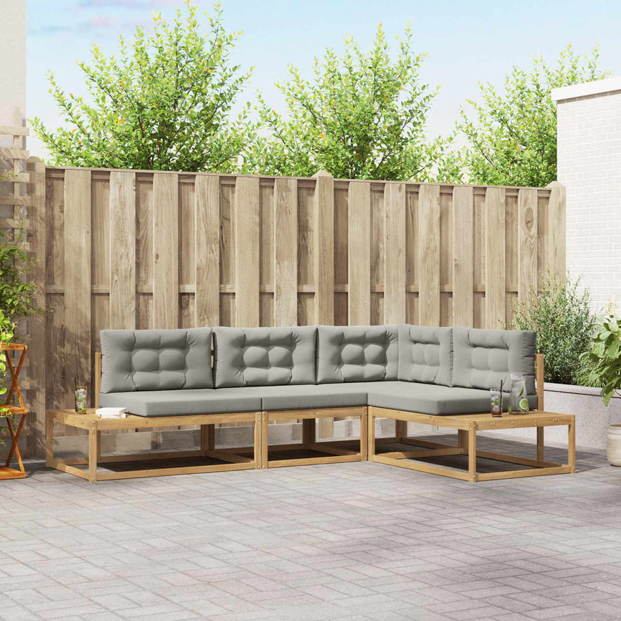 Buiten bankenset met kussen Wit 277,5 x 198,5 x 73 cm Polyester
