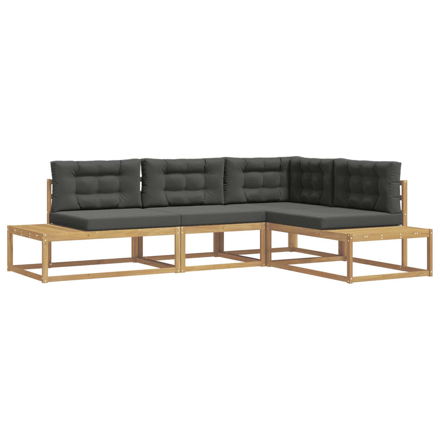 Buiten bankenset met kussen Wit 277,5 x 198,5 x 73 cm Polyester