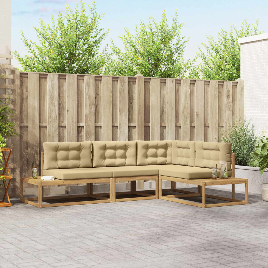 Buiten bankenset met kussen Wit 277,5 x 198,5 x 73 cm Polyester