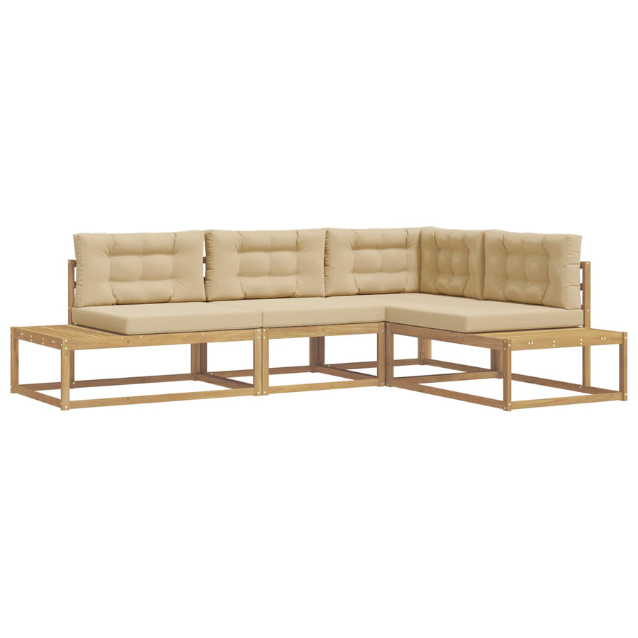 Buiten bankenset met kussen Wit 277,5 x 198,5 x 73 cm Polyester