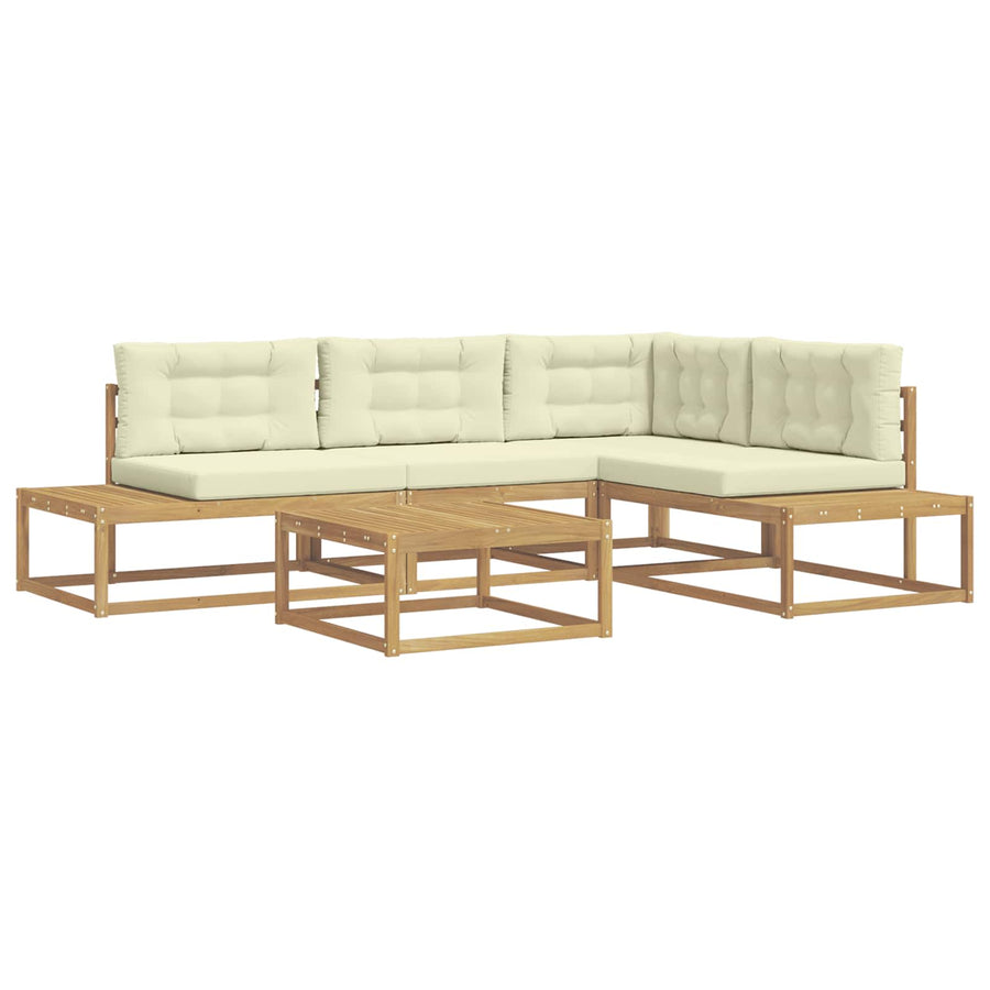 Buiten bankenset met kussen Wit 79 x 79 x 37 cm Polyester