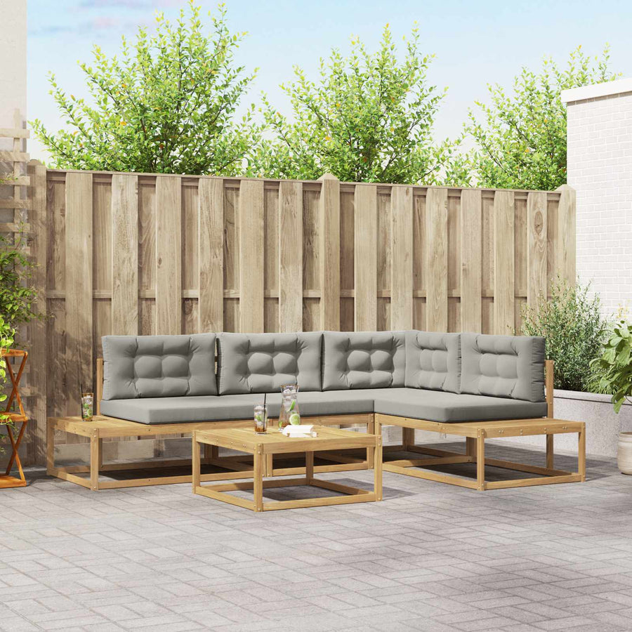 Buiten bankenset met kussen Wit 79 x 79 x 37 cm Polyester