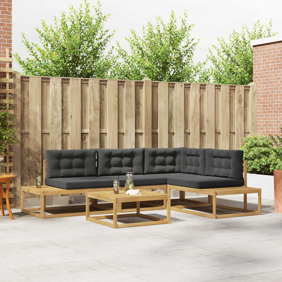 Buiten bankenset met kussen Wit 79 x 79 x 37 cm Polyester