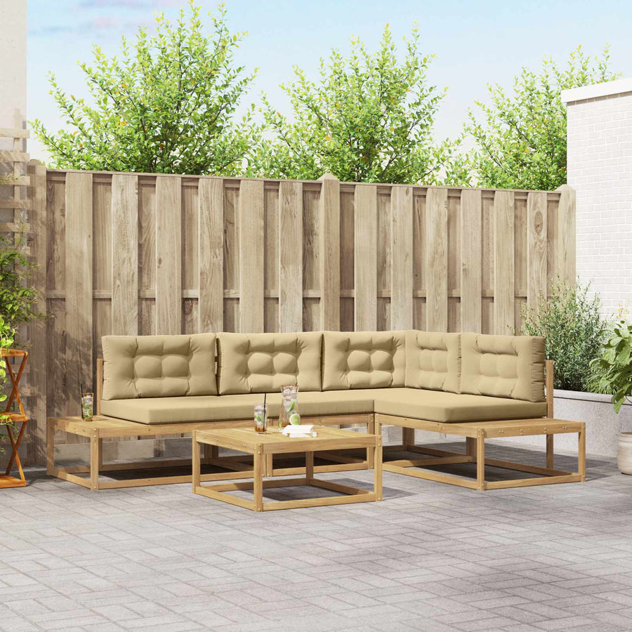 Buiten bankenset met kussen Wit 79 x 79 x 37 cm Polyester