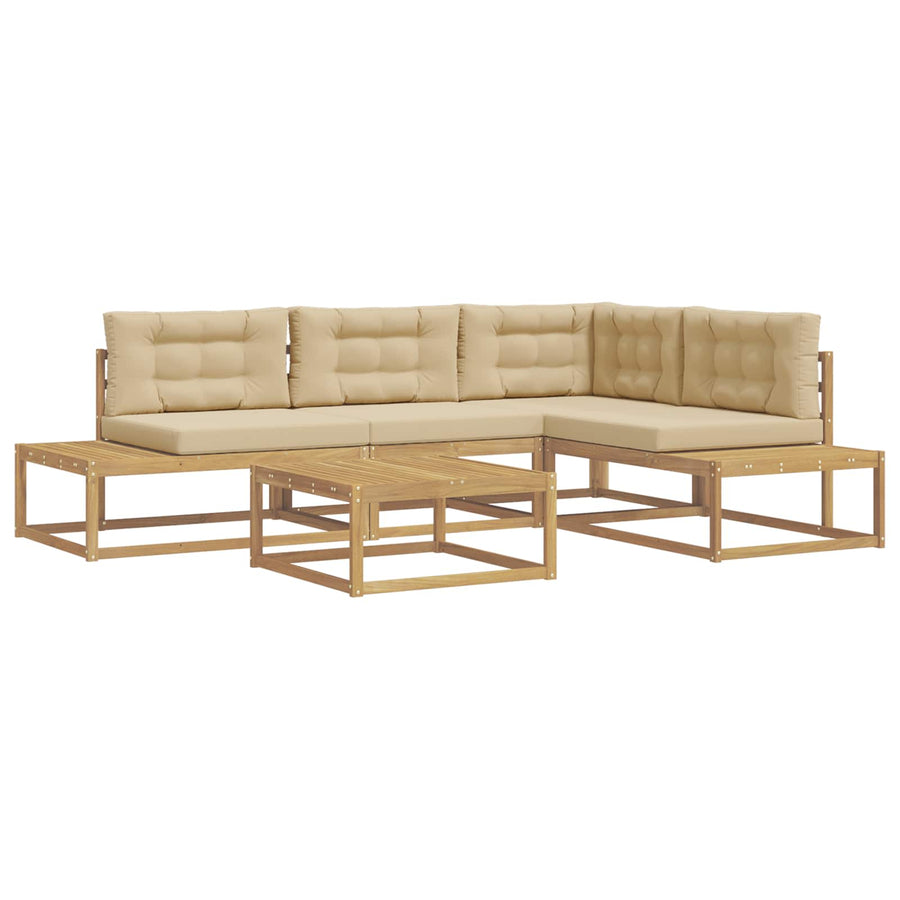 Buiten bankenset met kussen Wit 79 x 79 x 37 cm Polyester