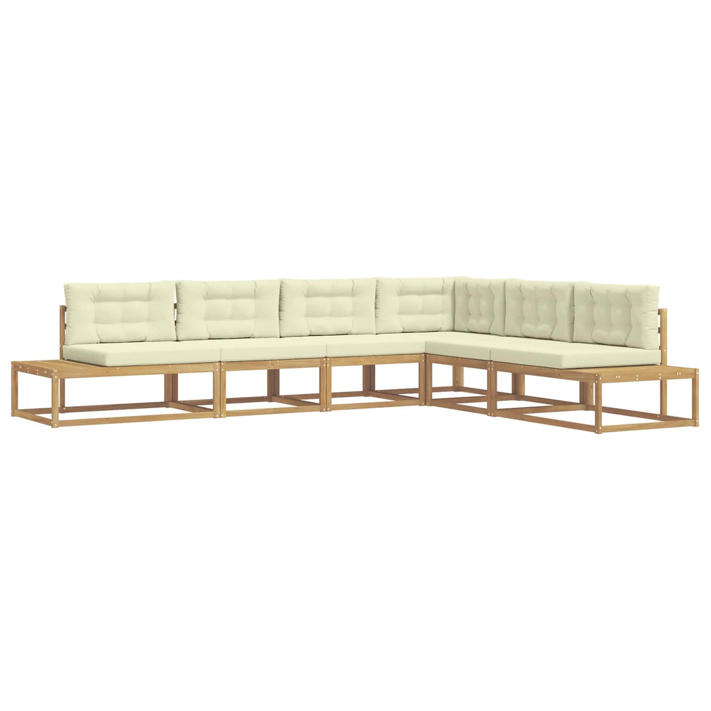 Buiten bankenset met kussen Wit 357 x 198,5 x 73 cm Polyester