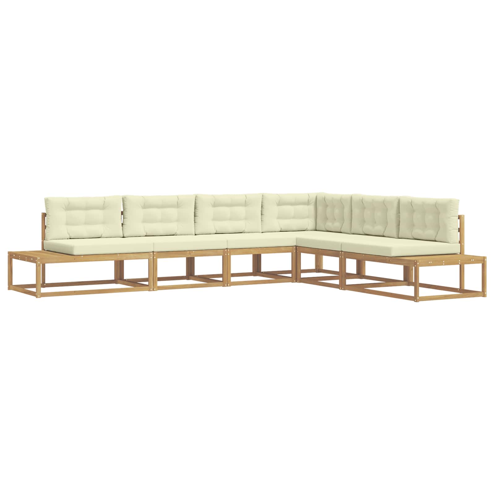 Buiten bankenset met kussen Wit 357 x 198,5 x 73 cm Polyester