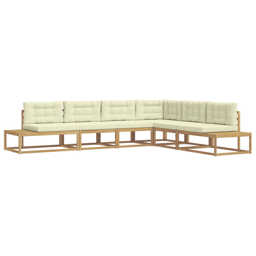 Buiten bankenset met kussen Wit 357 x 198,5 x 73 cm Polyester