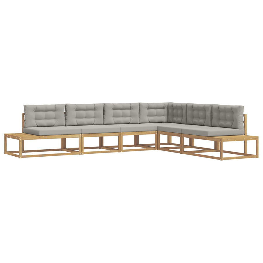 Buiten bankenset met kussen Wit 357 x 198,5 x 73 cm Polyester