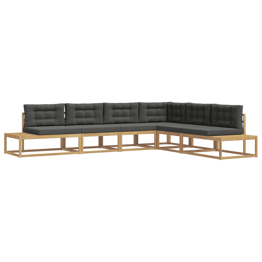 Buiten bankenset met kussen Wit 357 x 198,5 x 73 cm Polyester