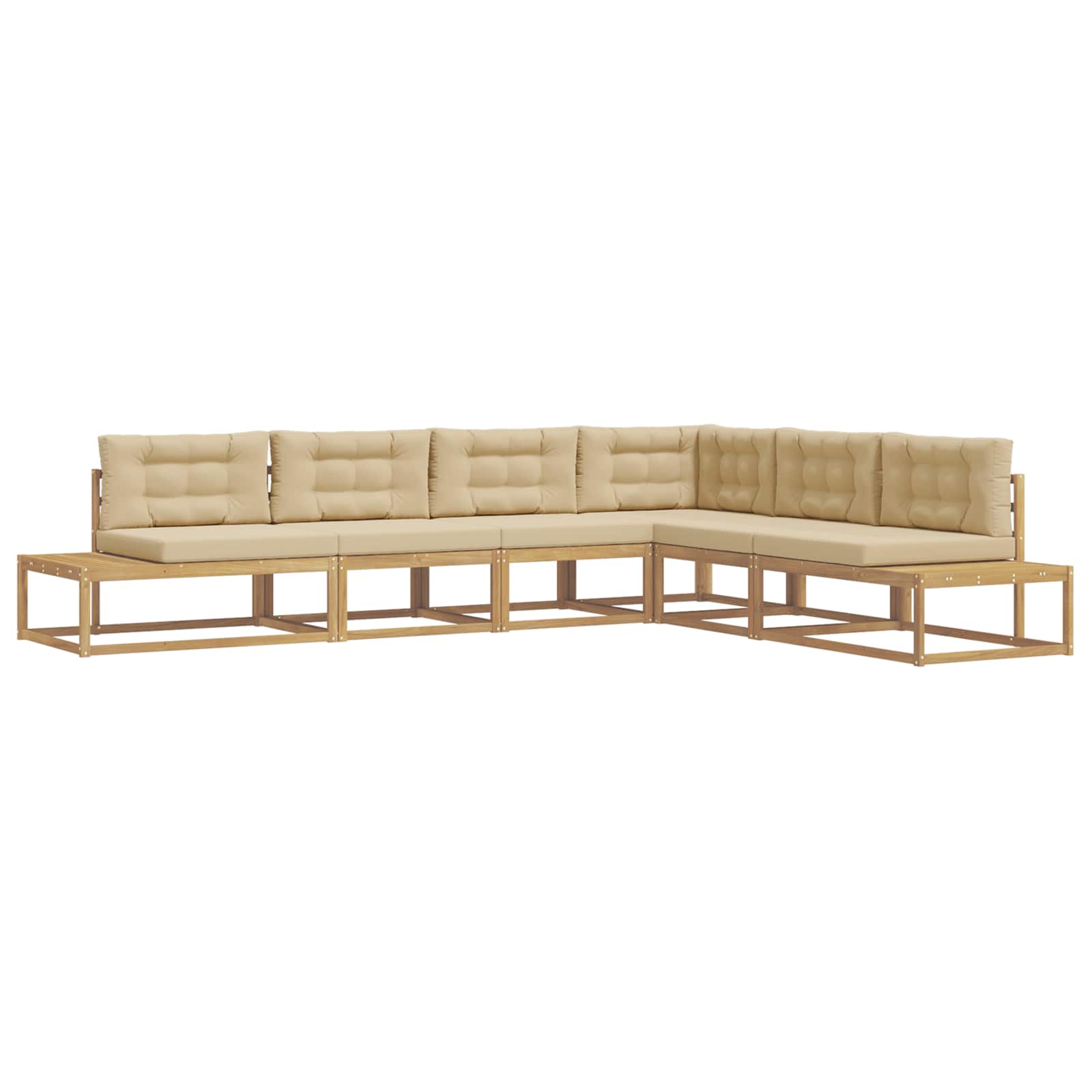 Buiten bankenset met kussen Wit 357 x 198,5 x 73 cm Polyester