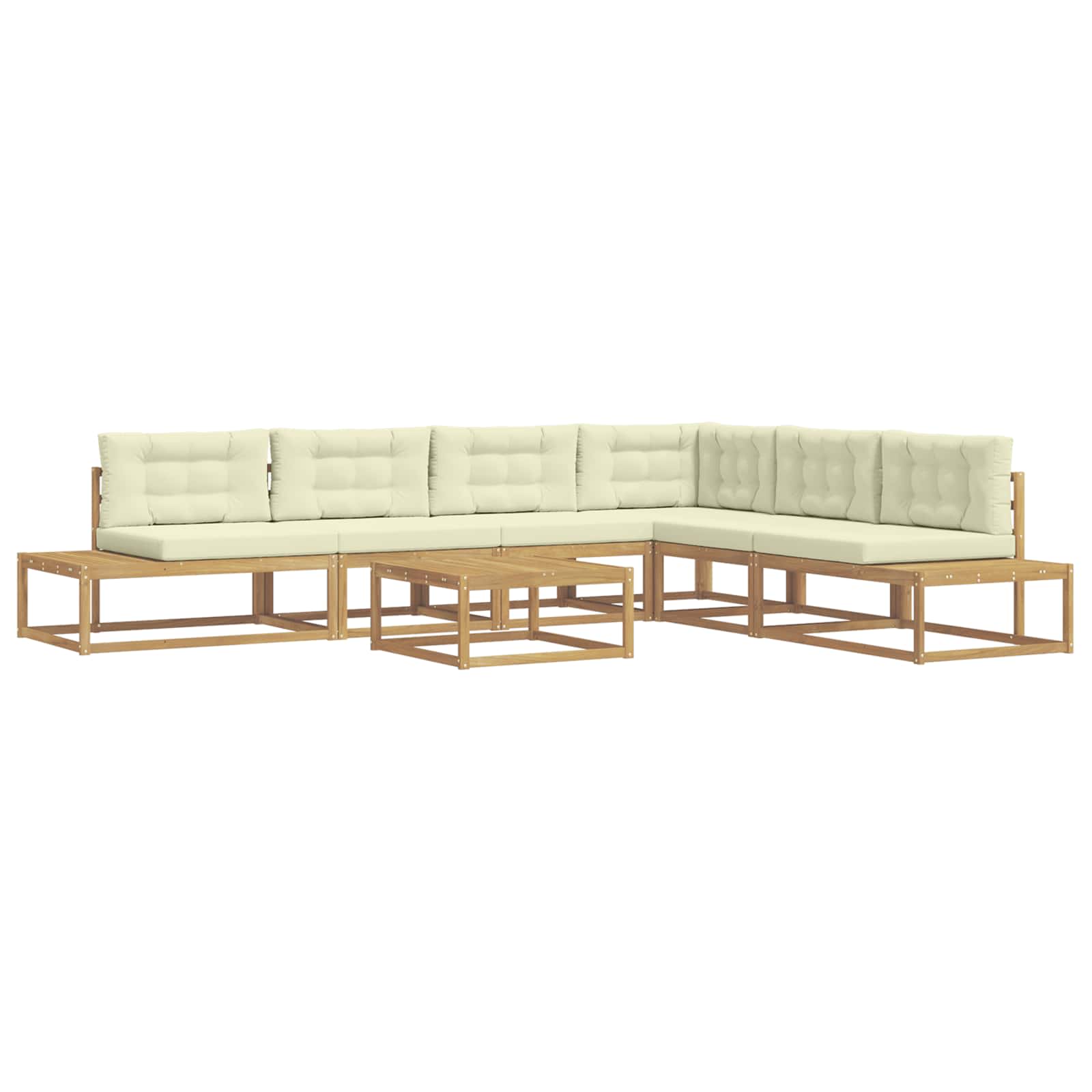 Buiten bankenset met kussen Wit 79 x 79 x 37 cm Polyester