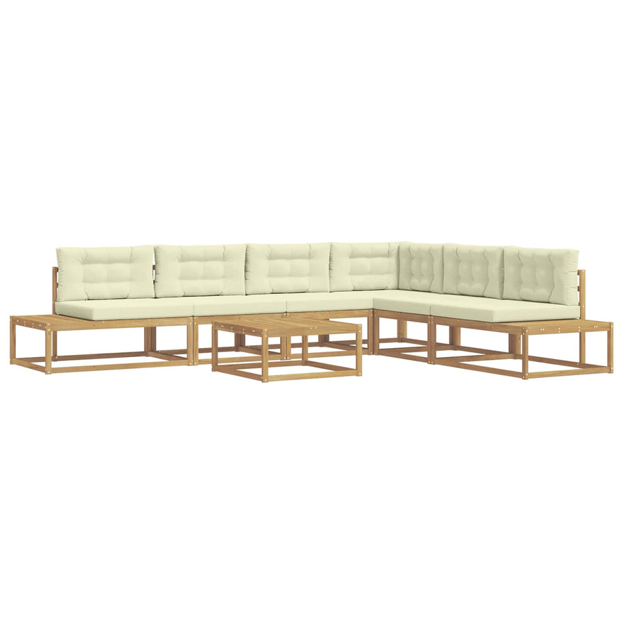 Buiten bankenset met kussen Wit 79 x 79 x 37 cm Polyester