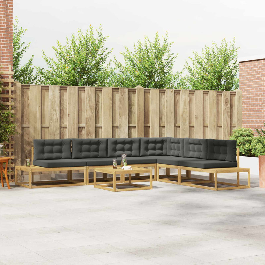 Buiten bankenset met kussen Wit 79 x 79 x 37 cm Polyester