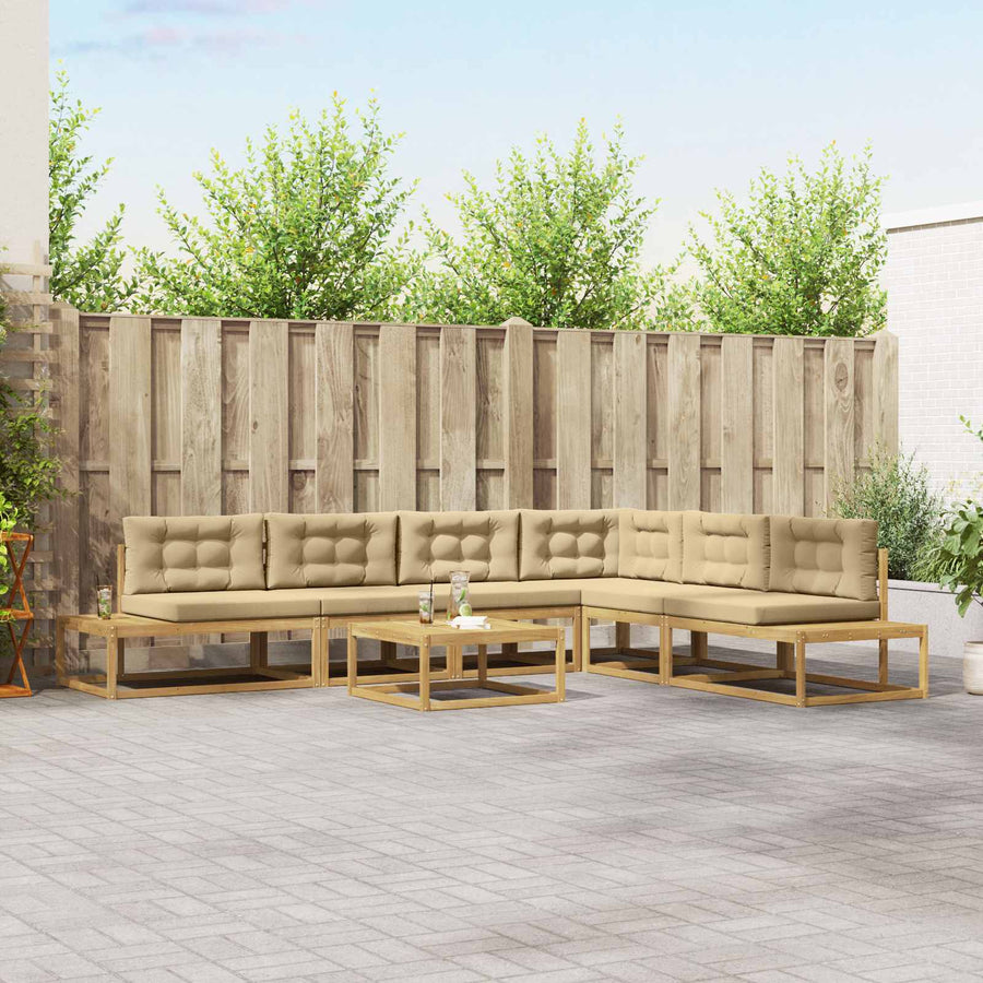 Buiten bankenset met kussen Wit 79 x 79 x 37 cm Polyester